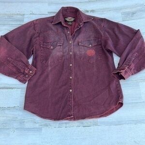 HARLEY Davidson Motor Co Button Down Shirt Ladies Size Small‎